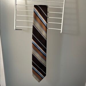 Classic Striped Tie in Brown and Blue